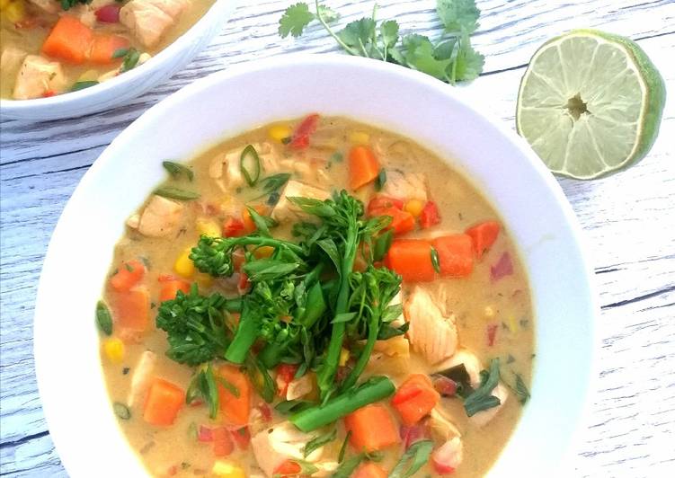 Thai style salmon chowder