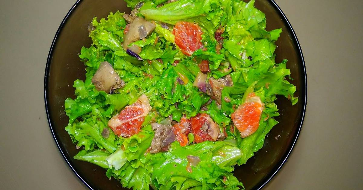 Диетический салат из куриной печени рецепт с фото