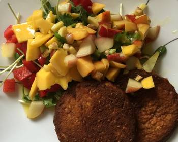 Easy Serving Recipe Jalapeo mango salad with tofu patties Most Delicious