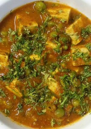A picture of Matar paneer (oil free).