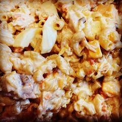 A picture of Filipino Style Macaroni Chicken Salad.