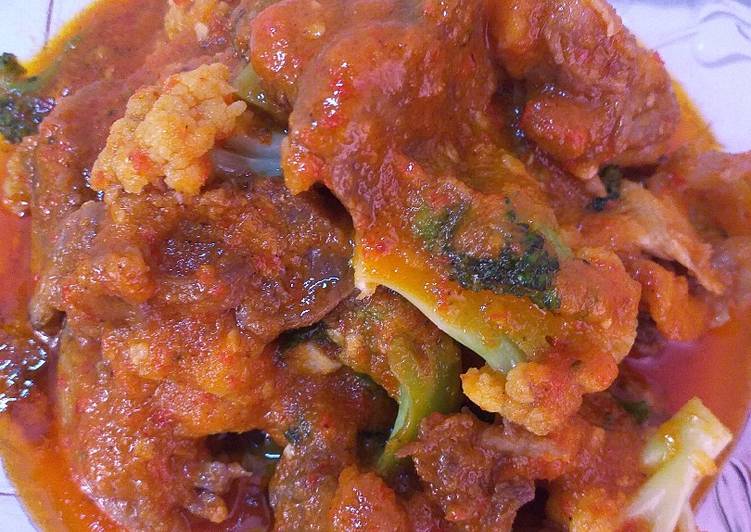 Resep Tumis daging tetelan sayur brokoli pedas, Sempurna