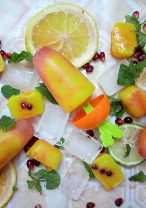 A picture of Mango Orange popsicles.