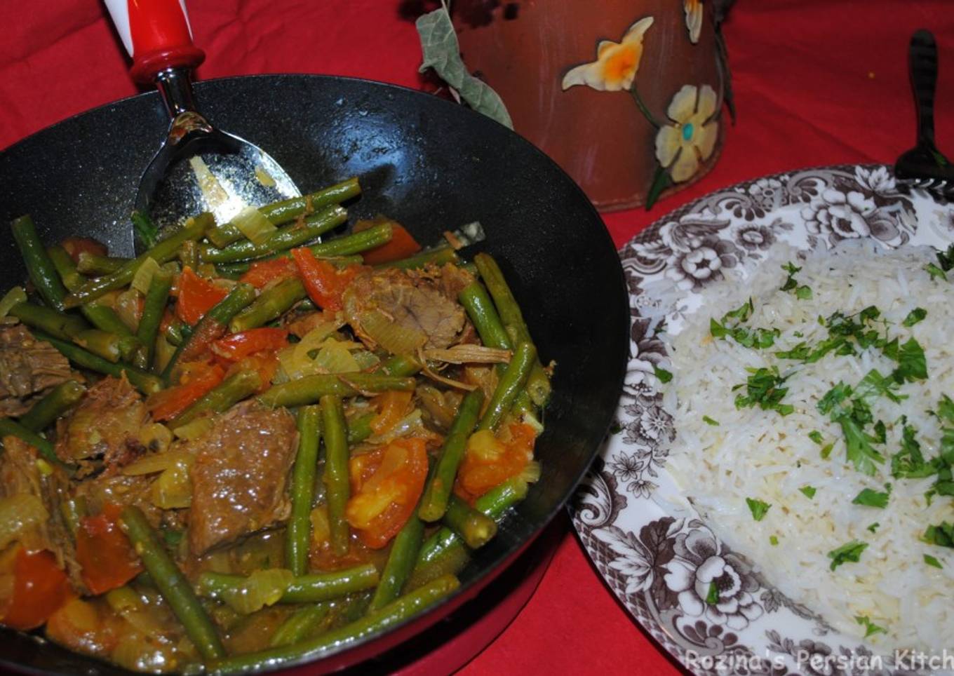 Green Beans Stew With Beef خورشت لوبیا سبز