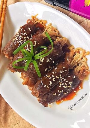 Foto resep Enoki Beef Roll#FestivalResepAsia#Jepang#Dagingsapi