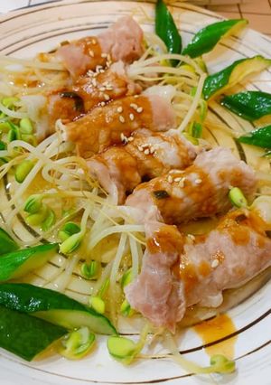 蒸肉片捲銀芽 的食譜成品照片