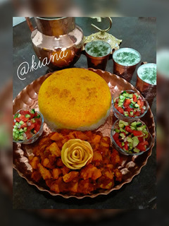 عکسی از دستور ❤واویشکا مرغ با پلو دورنگ