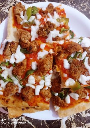 صورة لوصفة اروع بيتزا بالفراخ البانيه 🍕