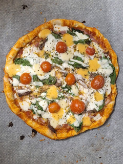 Una foto de Pizza con masa de pan