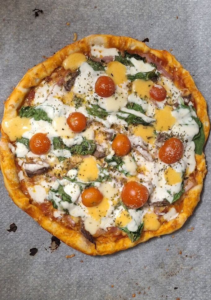 Una foto de Pizza con masa de pan
