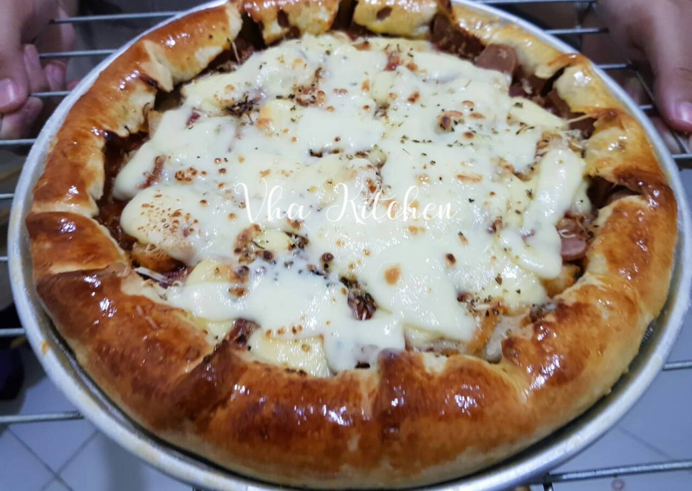 Pizza smoke beef+nugget+sosis double cheesee