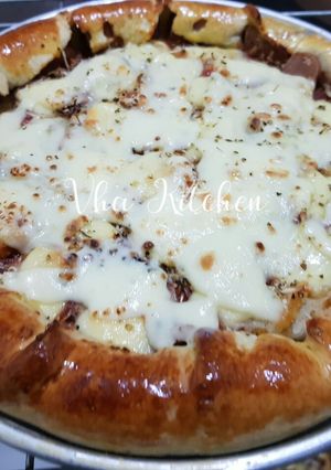 Foto resep Pizza smoke beef+nugget+sosis double cheesee