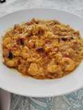 Arroz cremoso con pollo y langostinos en Thermomix