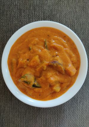 A picture of Pumpkin Curry In Coconut Gravy.
