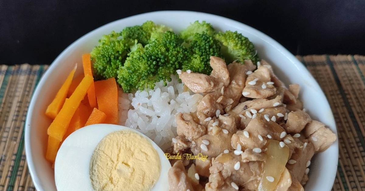 Resep Rice Bowl Ayam Lada Hitam oleh Bunda TitanQue - Cookpad