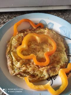 صورة لوصفة عجة بيض مع فلفل ملون 😋😋