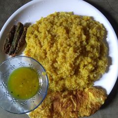 Red lentil khichdi A picture of Red lentil khichdi.
