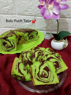 Foto resep Bolu Putih Telur Coklat Pandan