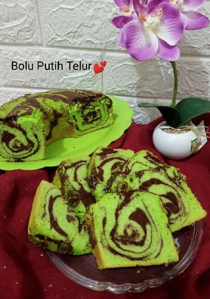 Foto resep Bolu Putih Telur Coklat Pandan