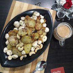 A picture of Aalu katali with dry fruits fast special.