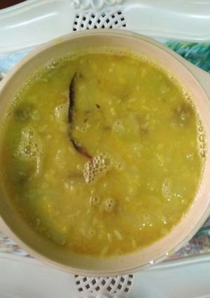 A picture of Bottle gourd moong daal(lau diye kancha moong daal).