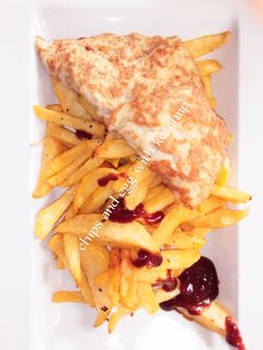 Fried chips with egg ainihin hoton girkin