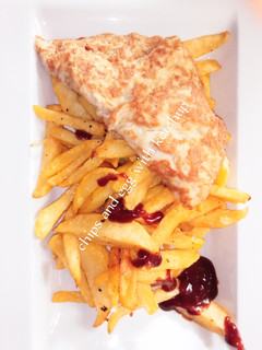 Fried chips with egg ainihin hoton girkin
