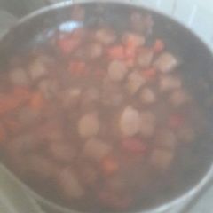 A picture of Sausage stew.