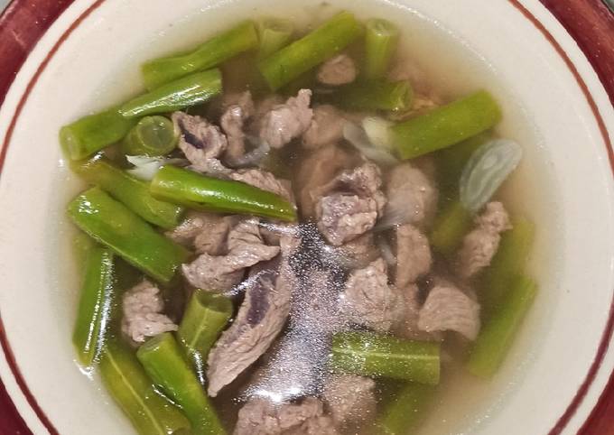 Resep Asam asem buncis daging sapi kuah Resep Asam asem buncis daging sapi kuah