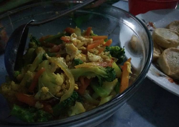 Resep Capcay wortel brokoli kol yang nikmat