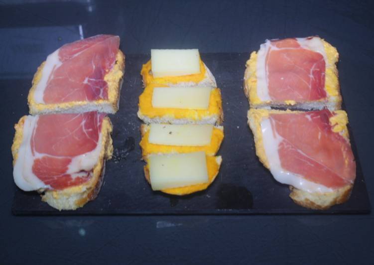 Rebanadas de jamón y queso