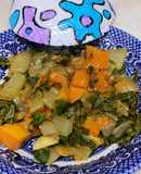 Salteado de acelgas y calabaza con curry