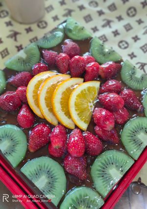 Foto resep Puding Coklat toping buah
