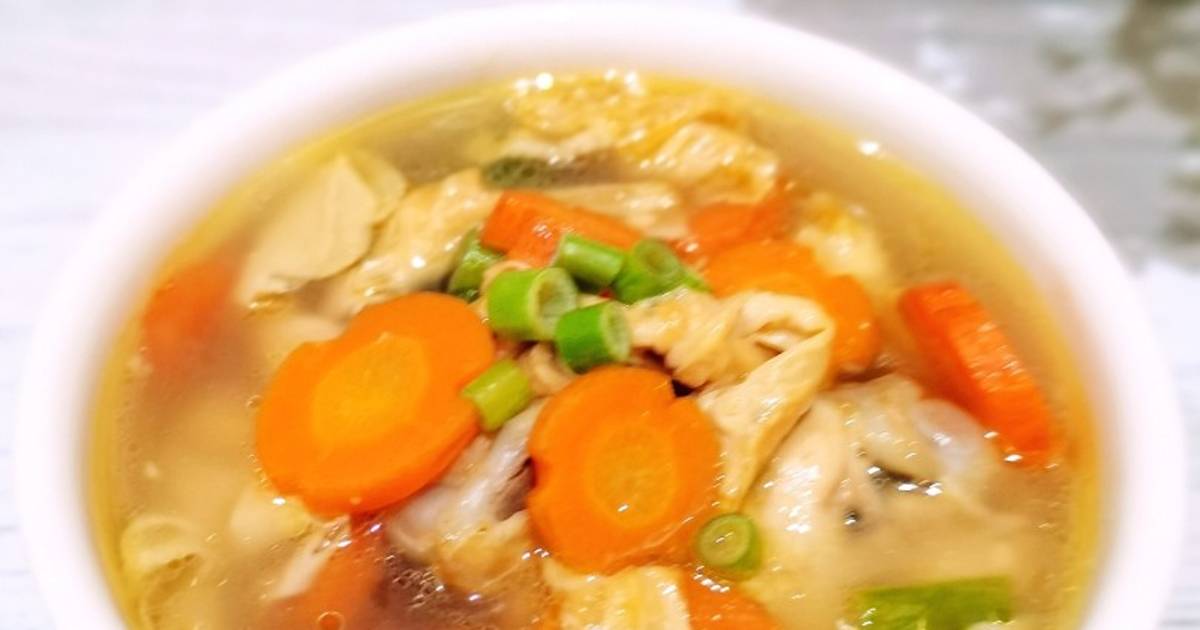 Resep Sup Ayam Wortel Kembang Tahu Favorit Bunda