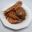 Carrillada de cerdo con langostinos y cigalas