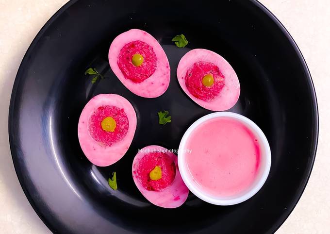 Steps to Prepare Andrew Copley Beetroot pickled Devilled Eggs