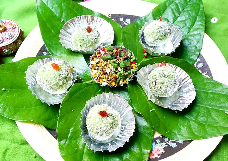 Recipe of Homemade Coconut paan ladoo