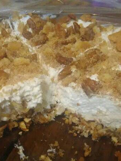A picture of Hazelnut Cheesecake with Pretzel Coconut Pecan Crust.