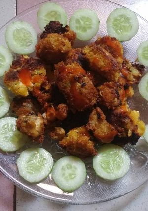 Hình của món Thịt cùng đậu chiên xù.