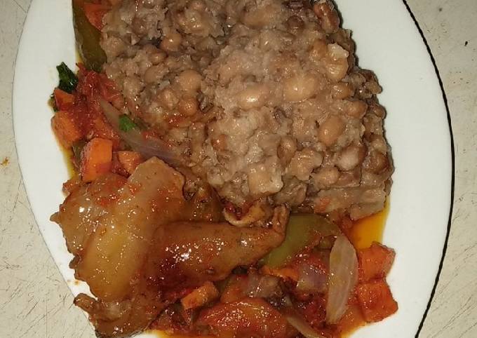 Easiest Way to Make Favorite Ewa agoyin with carrot sauce #Abujamoms #Abjmoms