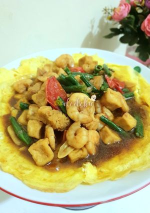 Foto resep Telur Dadar Udang Saus Tiram