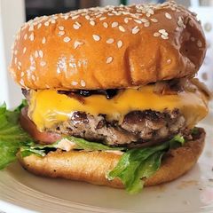 A picture of The Ultimate Beef Bomb Burger.