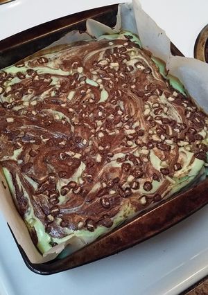 A picture of Peppermint Cheesecake Brownies.