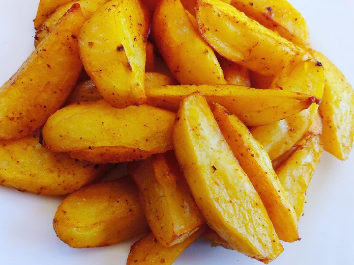 Recipe Baked turmeric potato wedges which So Delicious