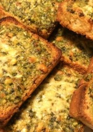 A picture of Whole Wheat Pesto Garlic Bread.