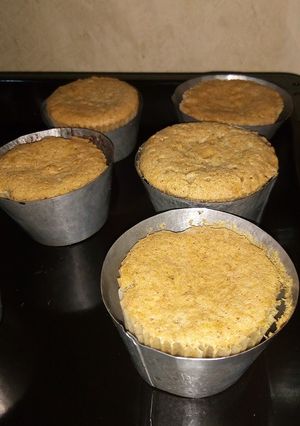 A picture of Spongy orange cupcakes.#autors marathon.