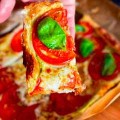 A picture of Quick Caprese Puff Pastry Pizza with Basil Pesto by TastyPinch.