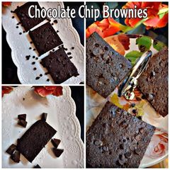 A picture of Chocolate chip brownies.