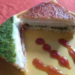 Tri colour sandwich A picture of Tri colour sandwich.