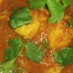 A picture of Makhni fried soya chaap.